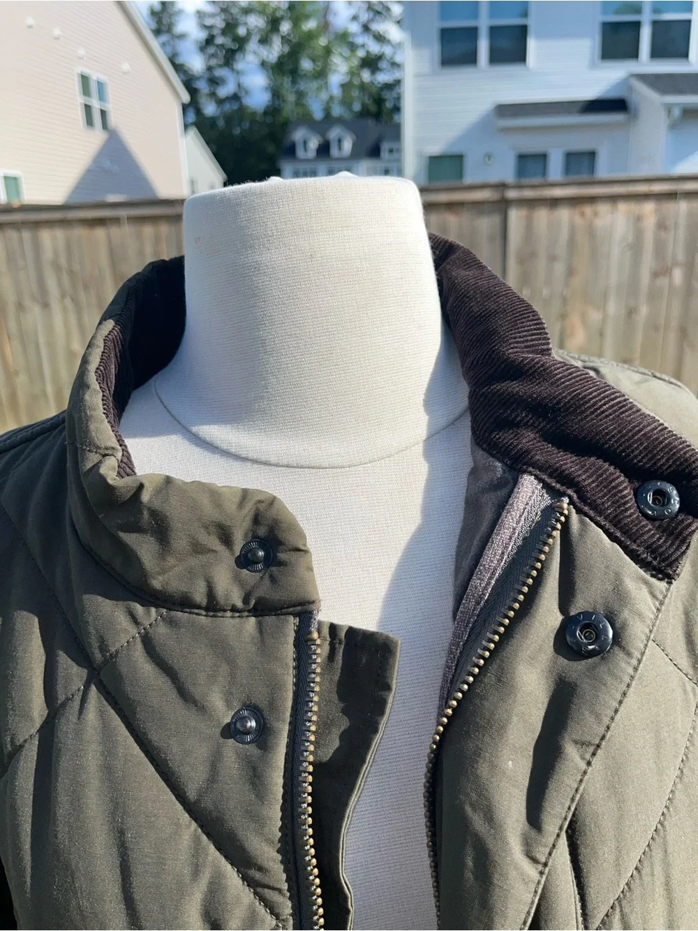 J. Crew Quilted Olive Green Jacket